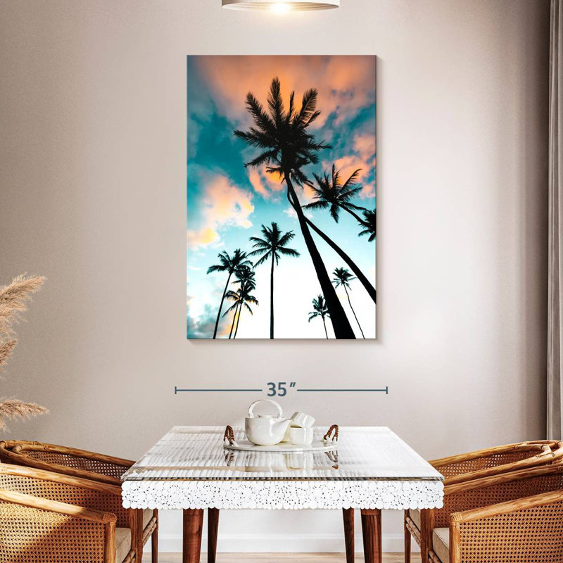 Harnek Palm Tree Sunrise Silhouette, 48" H x 32" W