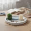 White Round Wooden Decor Tray, For Home Coffee Table