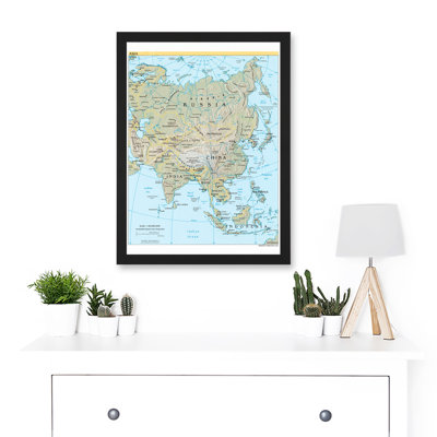 CIA 2004 Map Asia Continent China Russia India - Print