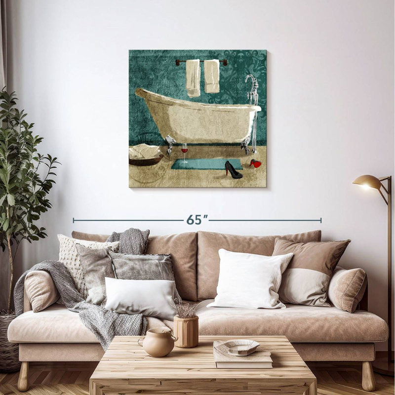 Kerrick Teal Drink And Heels Bath, 36" H x 36" W