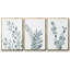 «Blue Botanical Wash I», ensemble de 3 cadres flottants sur toile-97759159-97759160