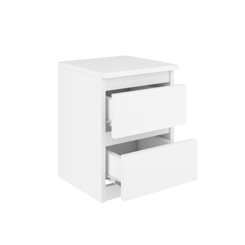 Ramlal 30cm W Manufactured Wood Bedside Table, White