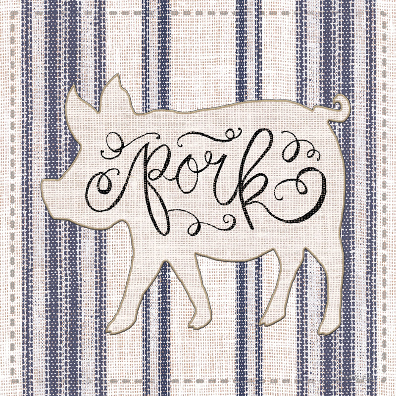 Porc par Cindy Jacobs - Imprimé, H 12 po x l 12 po, Toile tendue