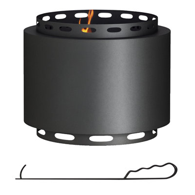 Wood Burning Fire Pit, 48.5cm Smokeless Firepit with Poker for Garden Camping Bonfire Party