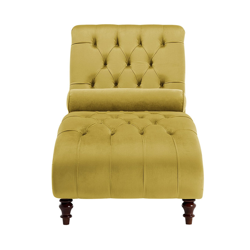 Douglas Upholstered Chaise Lounge, Mustard