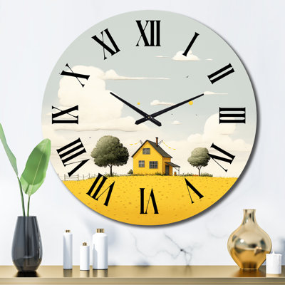 Horloge murale jaune
