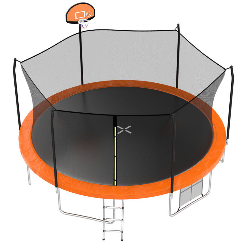AOTOB Round Backyard Trampoline with Safety Enclosure