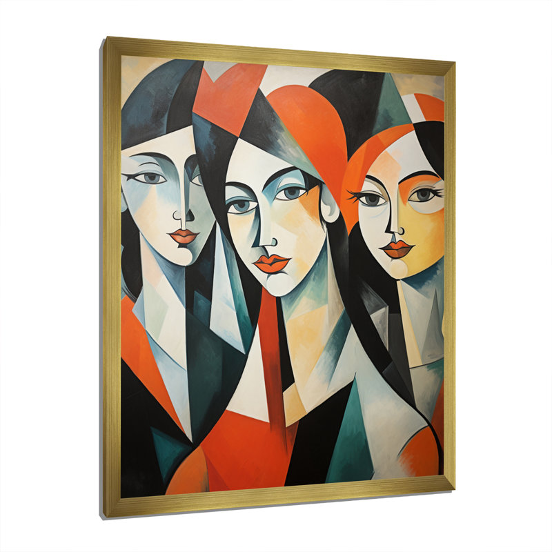 Art mural sur toile "Les Demoiselles Davignon III", H 20 po x l 12 po x P 1 po, Encadrement doré