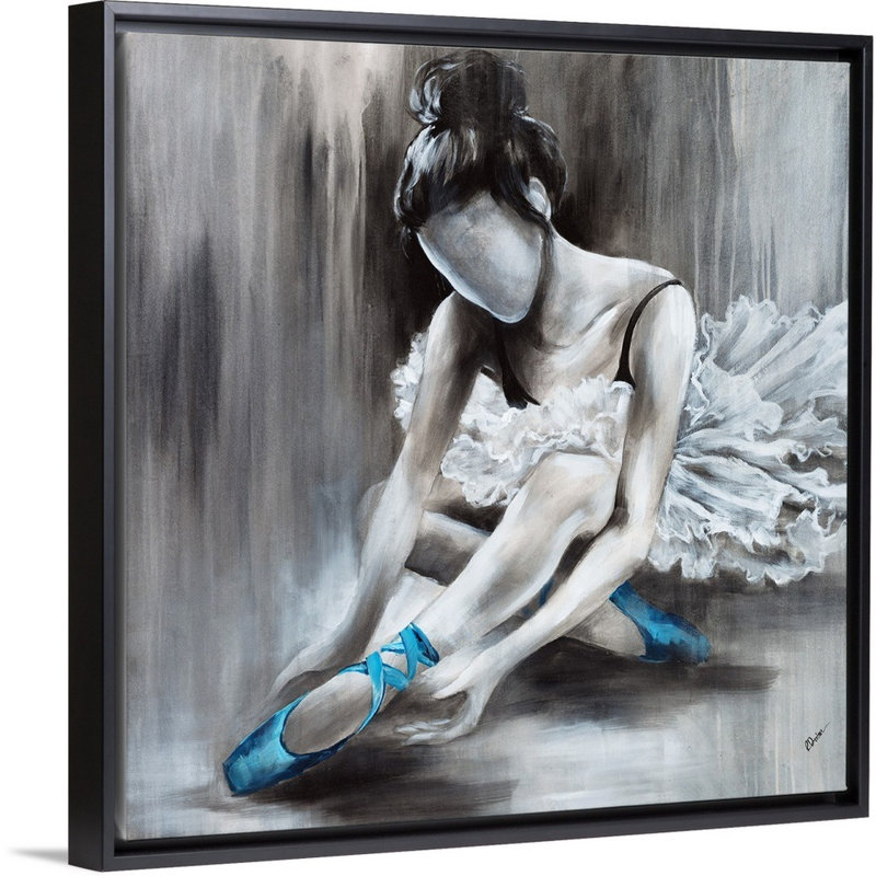 « et grâce i », peinture sur toile, H 25,7 po x l 25,7 po x p 1,75 po, Cadre flottant noir