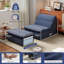Ensemble de fauteuil à billes et repose-pieds en mousse de chenille sans accoudoirs-530084684