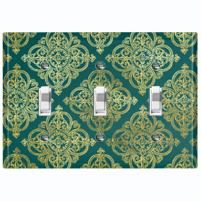 Patterned 3 - Gang Toggle Light Switch Standard Wall Plate