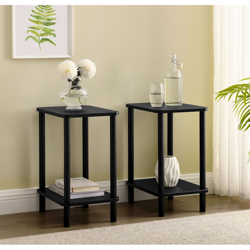 Ensemble de tables de bout avec rangement Darlys, Noir, noir, noir, noir, Noir