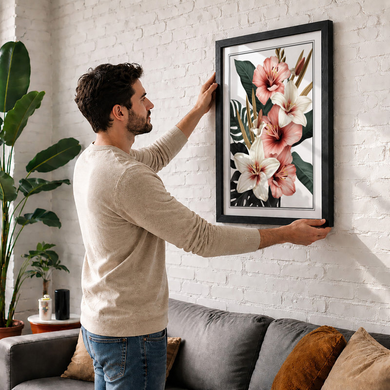 Tropical Bloom Study Botanical - Framed Print, Unframed, A3 - 42.0 x 29.7 cm