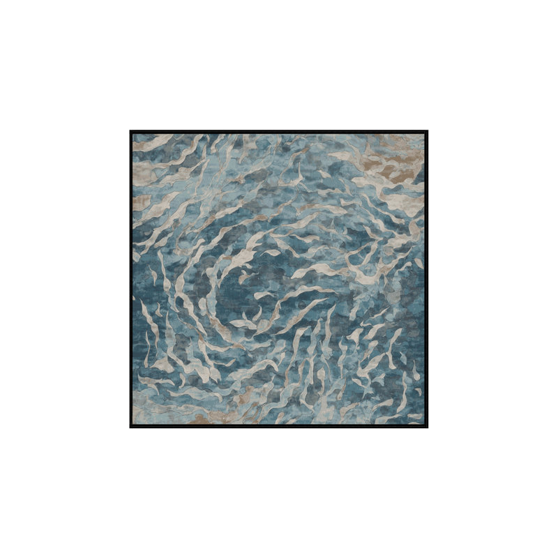 Machine Washable Gray Area Rug, Square 8'