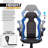 Faux Leather Chair with Floor Protector Mat Set, PU Computer Gaming Racer Seat with Flip-Up Handrail-1631140340