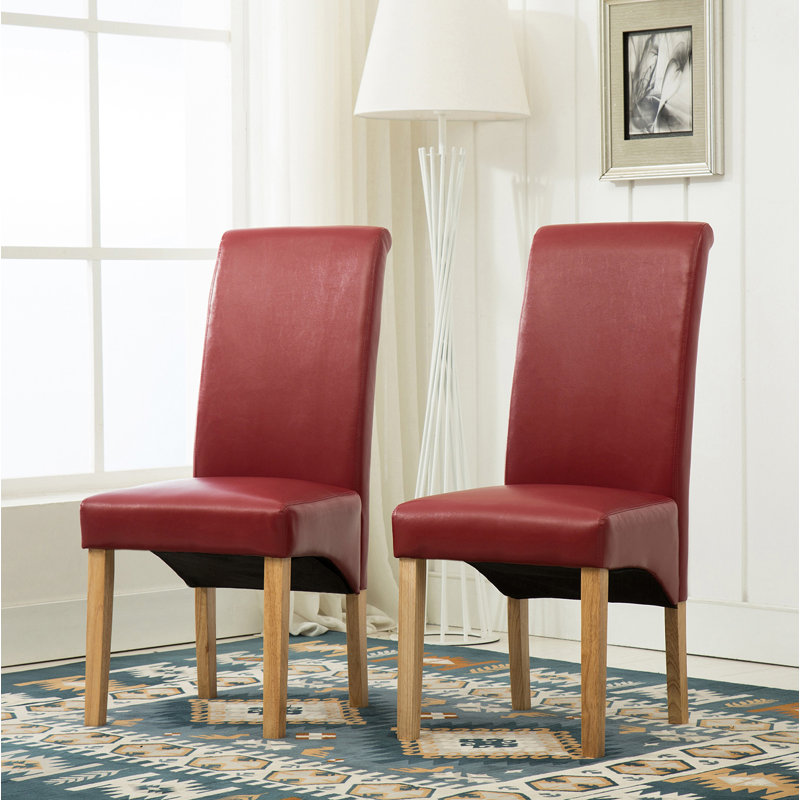 Collman 46.5cm H Upholstered Side Chair, Red