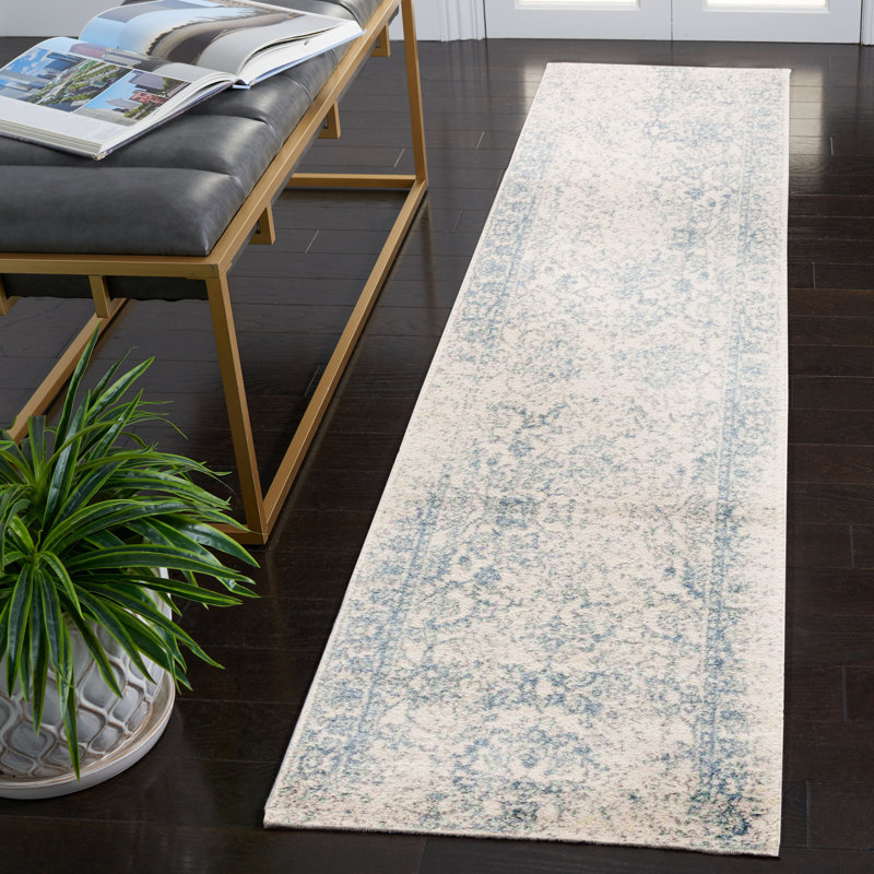 Stromsburg Area Rug, Blue/Ivory, Runner 76 x 183 cm