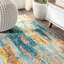 Tapis bleu / crème / jaune Lasley-810361138
