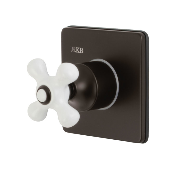 Kingston Brass Single-Handle Wall Mount Three-Way Diverter Valve with Trim Kit