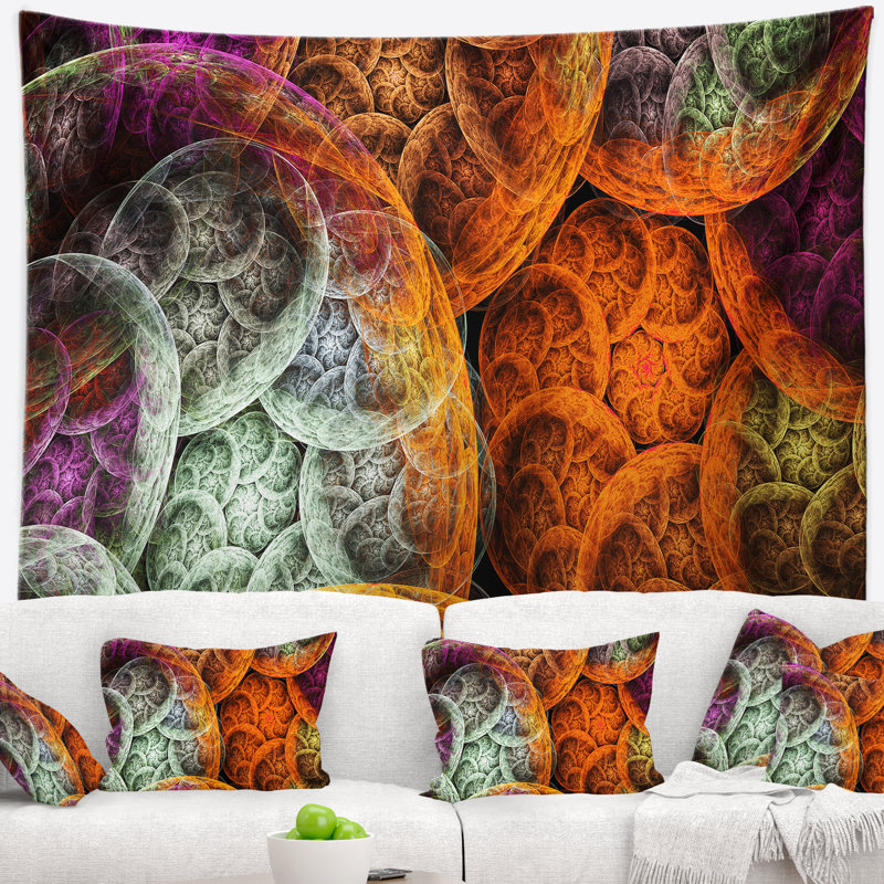 Tapisserie abstrait multi color clouds spectaculaires, H 78 po x l 92 po