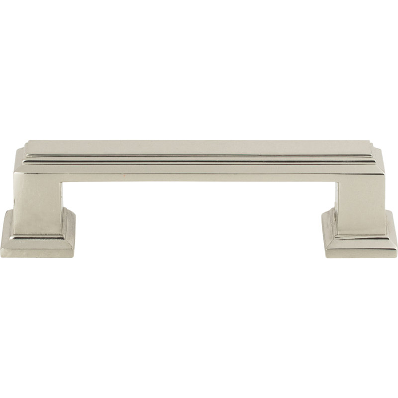 Polished Nickel Modern Bar Pull with Mounting Hardware