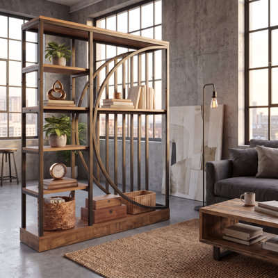 Cloison de 70,9 po de hauteur avec tablettes de rangement à 5 niveaux