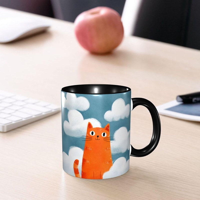 Cat Ceramic Coffee Mug for Women Gifts Tea Cup 11OZ Mugs Funny Coffee Cups with Handle for Office and Home