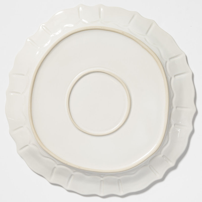 Plat rond Incante Stone Baroque, Blanc