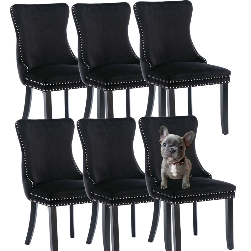 Upholstered Dining Chair, Black