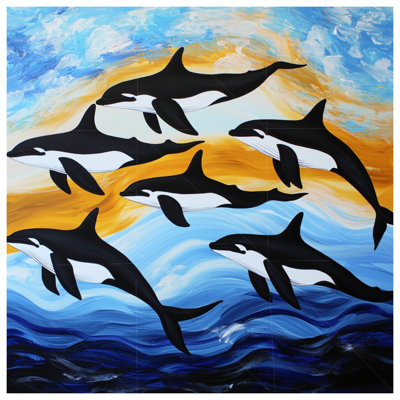 Tapisserie murale Orcas - Décoration murale animaux