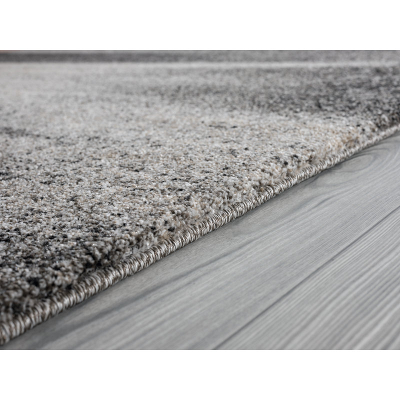 Tapis gris fantaisie à motif abstrait Woxall, Rectangle 5 pi 3 po x 7 pi 2 po