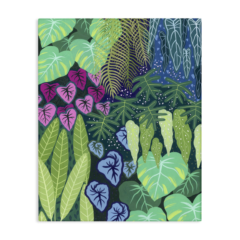 Toile de jungle tropicale avec nuage, conception de Courtney Haley, H 20 po x l 16 po
