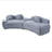 122" Curved Sofa with 2pcs Damask Pattern Pillows,Modern Couch