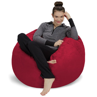 Bean Bag Chair - Shredded Foam Filled Round Pouf Chair - Plush, Ultra Soft Memory Foam Filled Bean Bag Chair with Microsuede Cover - Stuffed Foam Fill by Sofa Sack