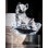 LIULI Crystal Animal, l'année du chien | Attention! (Édition américaine exclusive avec base pour pivoines dorées)