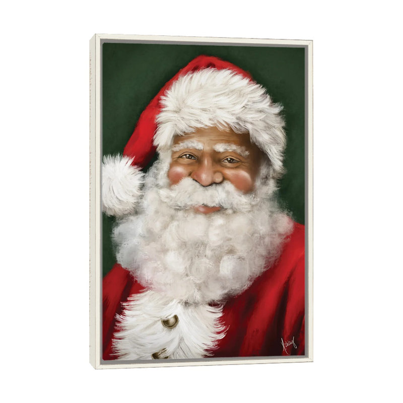 «Jolly Santa II», reproduction d'art sur toile encadrée