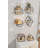 Modern Wall Shelf Set (6 Pieces), Gold & Black, 5.9 x 3.9 x 6.7 inches | 100% Solid Wood with Metal Brackets | Stylish Geometric Design, Total Bearing Capacity: 6.6 lbs | Perfect for Home Decor & Organizing Spaces