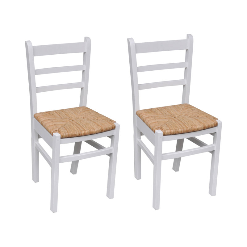 47.5cm H Side Chair, White/Natural