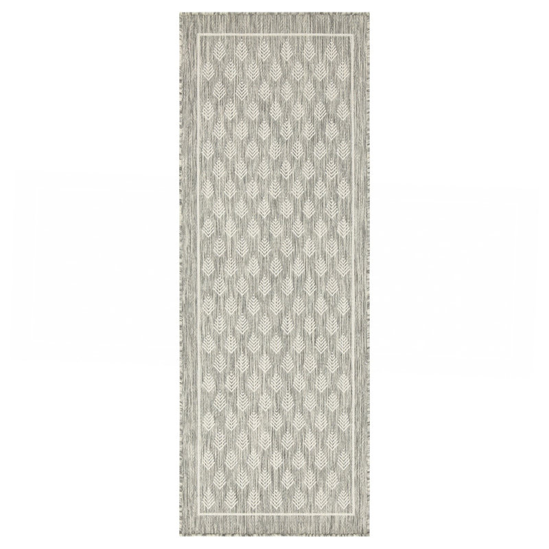 Silver  Indoor/Outdoor Area Rug, Runner 2'7" x 7'3"