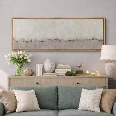 «Minimal Landscape Minimalist Abstract Design in Soft Neutrals», art extra large, art mural