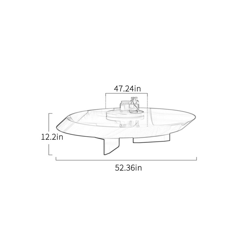 Table basse Personnalité Creative Design Sense Art, H 12,2 po x L 52,36 po x l 47,24 po