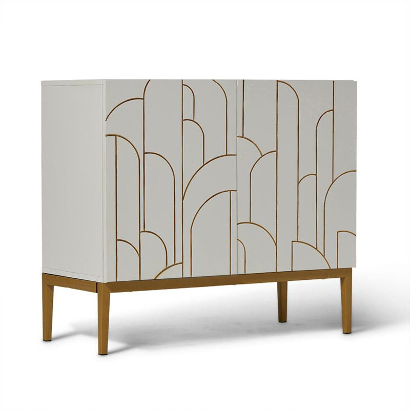Heathfield 87cm Sideboard, 77 cm H x 90 cm W x 40 cm D, Snow White