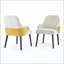 Ensemble de 2 chaises de salle à manger d'intérieur en tissu bicolore avec structure robuste, chaise d'appoint moderne pour salle à manger / salon, 300 lb-2130778926