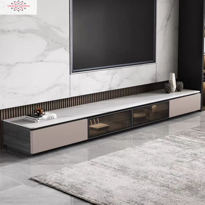 Cream Style Rock Slab Solid Wood Tv Cabinet Floor-standing Simple Modern White Living Room Home Small Apartment