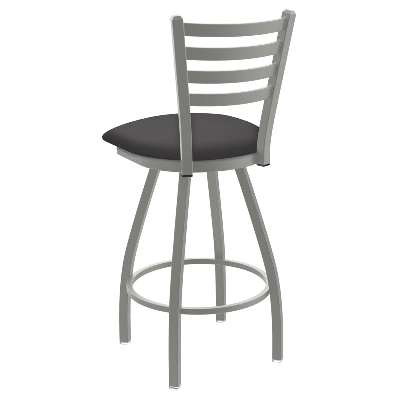 Tabouret de bar pivotant de 36" Evers, Nickel anodisé, Vinyle - tempête Canter