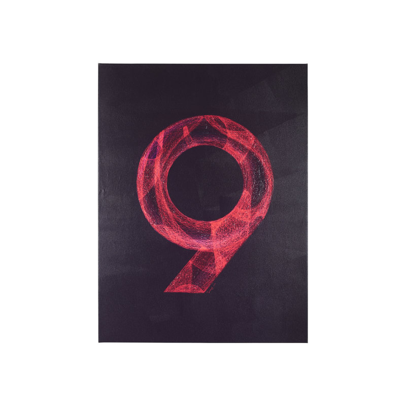 Numbers IX a Hand Embelished Textured Canvas, 40" H x 30" W x 3" D