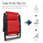  Très grand fauteuil rembourré pliant d'extérieur avec plateau latéral - rouge cramoisi-297969456
