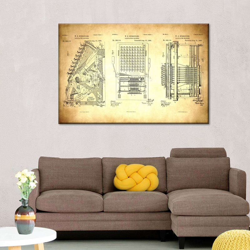 " Calculating Machine 1888 Patent ", 20" H x 30" W x 1.25" D