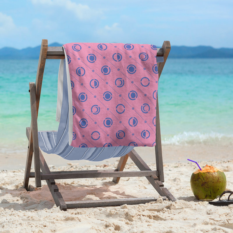 Skeffingt Beach Towel, Dark Pink/Navy Blue