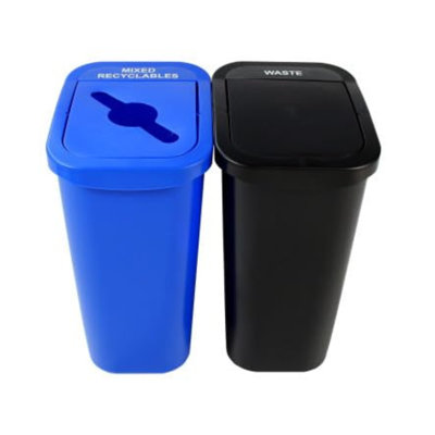 Poubelle à recyclage double avec bac 7 gallons Sturdy Essentials City Box